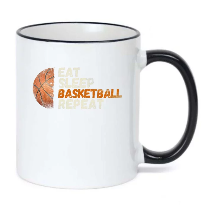 Eat Sleep Basketball Repeat Fun Basketball Fans Black Color Changing Mug