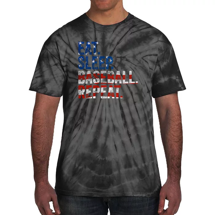 Eat Sleep Baseball Repeat Tie-Dye T-Shirt