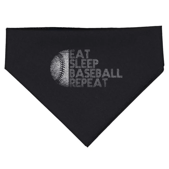 Eat Sleep Baseball Repeat Baseball Player Funny Baseball USA-Made Doggie Bandana