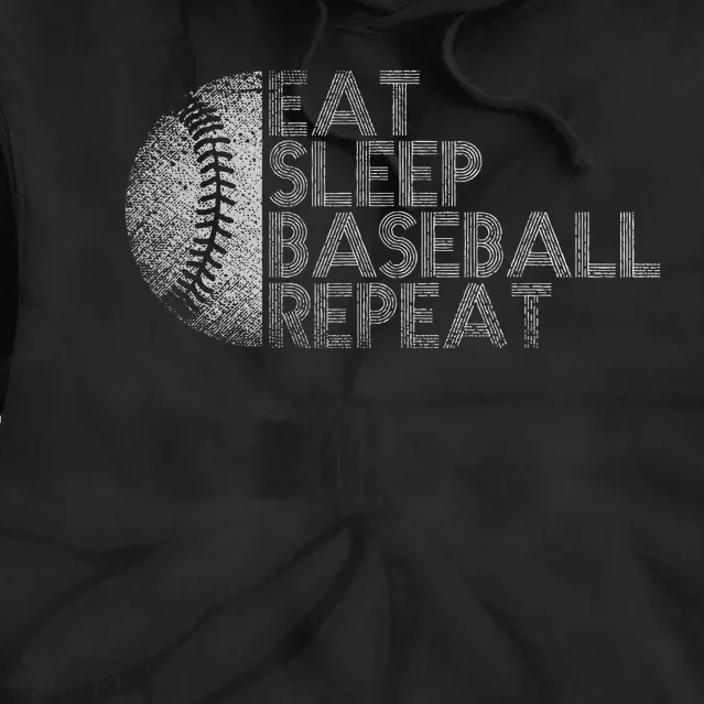 Eat Sleep Baseball Repeat Baseball Player Funny Baseball Tie Dye Hoodie