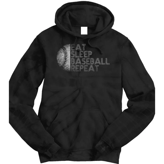 Eat Sleep Baseball Repeat Baseball Player Funny Baseball Tie Dye Hoodie