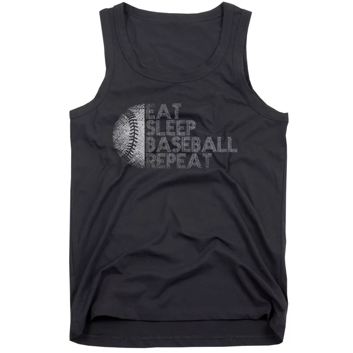 Eat Sleep Baseball Repeat Baseball Player Funny Baseball Tank Top