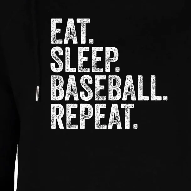 Eat Sleep Baseball Repeat Womens Funnel Neck Pullover Hood