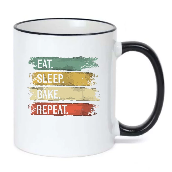 Eat Sleep Bake Repeat Pastry Chef Baker Bakery Baking Black Color Changing Mug