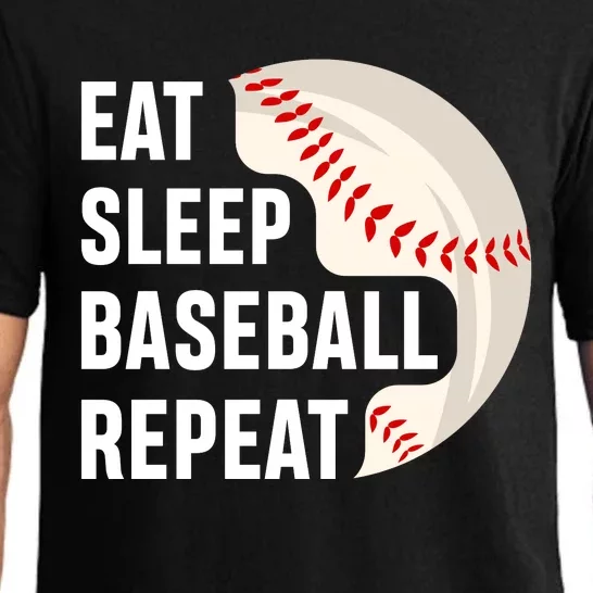 Eat Sleep Baseball Repeat Baseball Player Funny Baseball Pajama Set