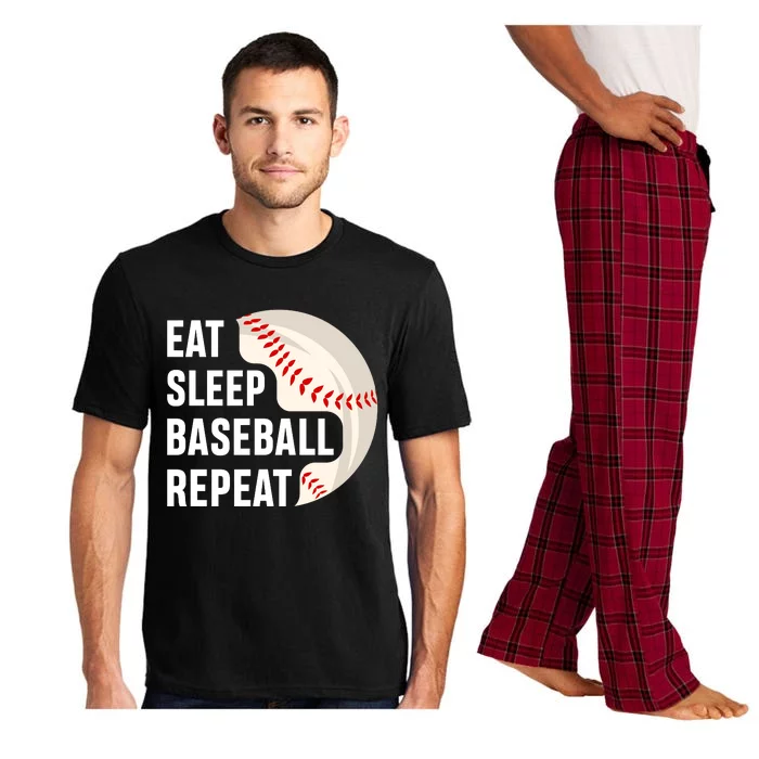 Eat Sleep Baseball Repeat Baseball Player Funny Baseball Pajama Set