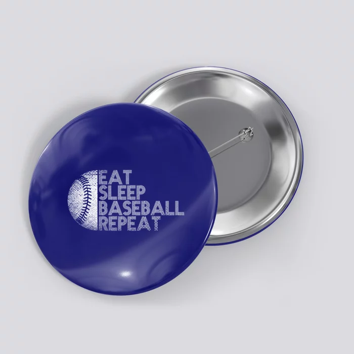 Eat Sleep Baseball Repeat Baseball Player Funny Baseball Gift Button