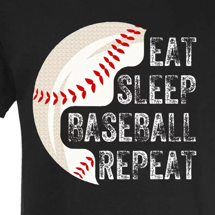 Eat Sleep Baseball Repeat Baseball Garment-Dyed Heavyweight T-Shirt