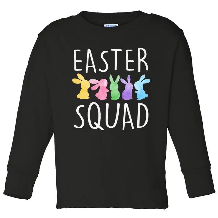 EASTER SQUAD Bunny Rabbit Funny Easter Day Toddler Long Sleeve Shirt