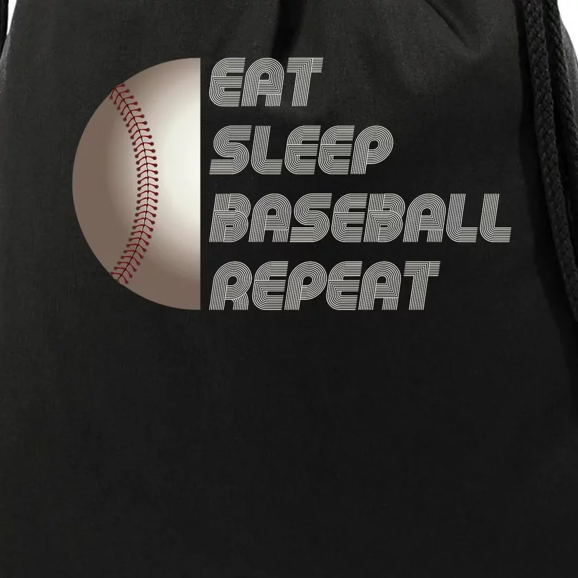 Eat Sleep Baseball Repeat Baseball Player Funny Baseball Drawstring Bag