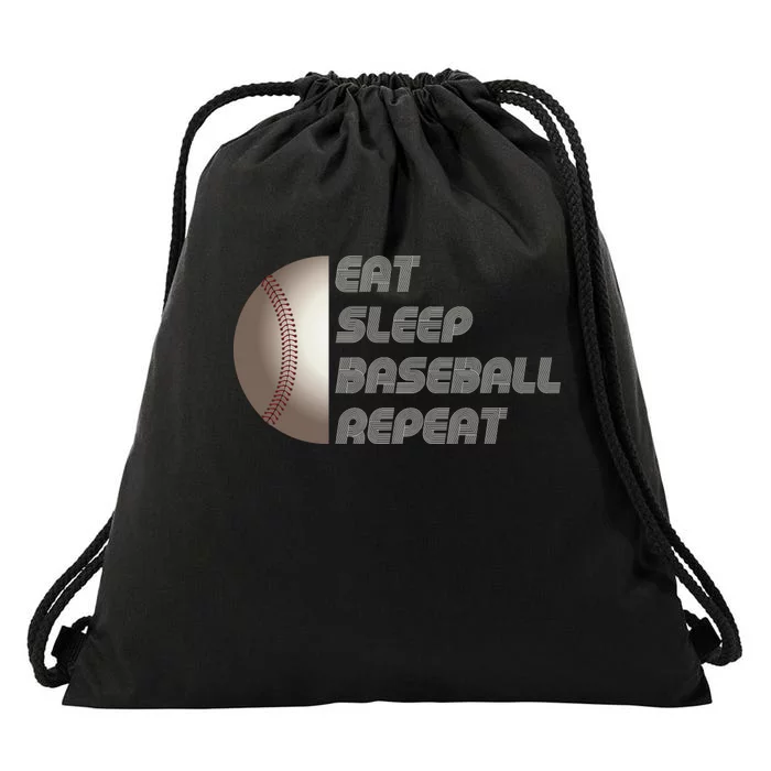 Eat Sleep Baseball Repeat Baseball Player Funny Baseball Drawstring Bag