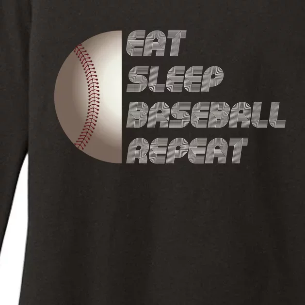 Eat Sleep Baseball Repeat Baseball Player Funny Baseball Womens CVC Long Sleeve Shirt