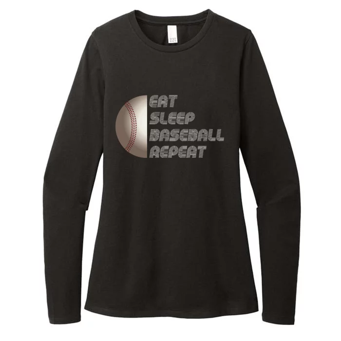 Eat Sleep Baseball Repeat Baseball Player Funny Baseball Womens CVC Long Sleeve Shirt