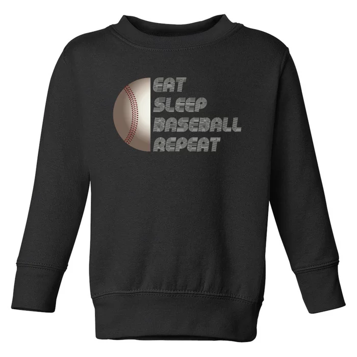 Eat Sleep Baseball Repeat Baseball Player Funny Baseball Toddler Sweatshirt