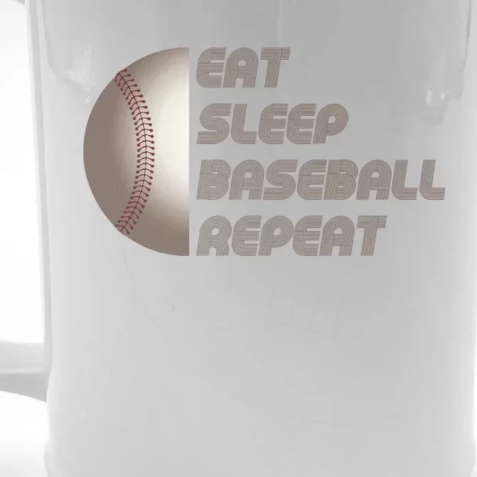 Eat Sleep Baseball Repeat Baseball Player Funny Baseball Front & Back Beer Stein