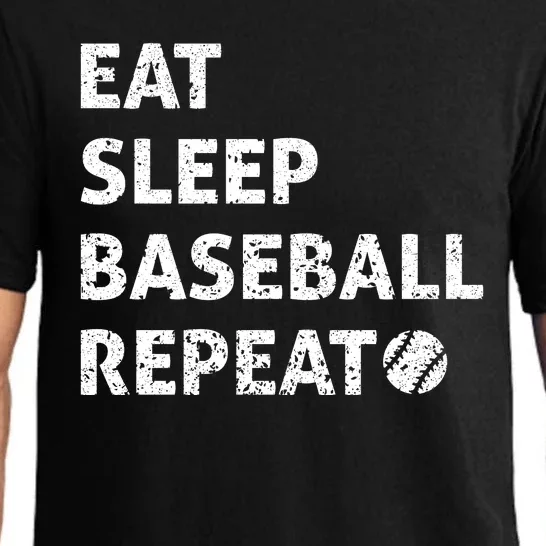 Eat Sleep Baseball Repeat Baseball Player Funny Baseball Pajama Set