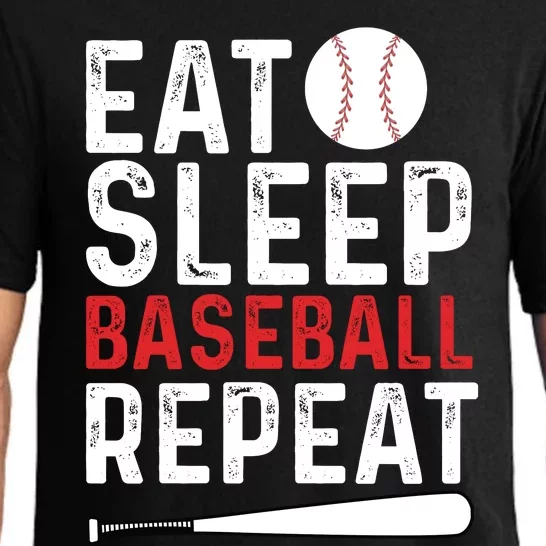 Eat Sleep Baseball Repeat Baseball Player Funny Baseball Pajama Set