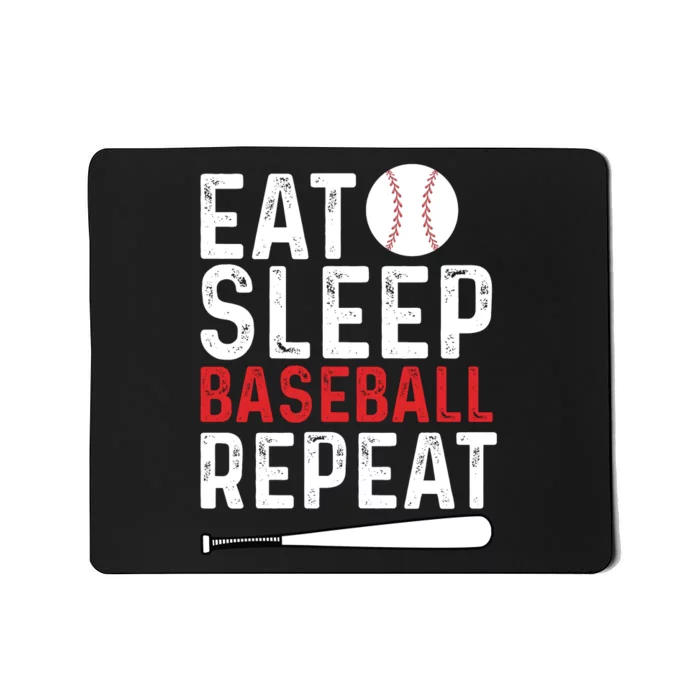 Eat Sleep Baseball Repeat Baseball Player Funny Baseball Mousepad