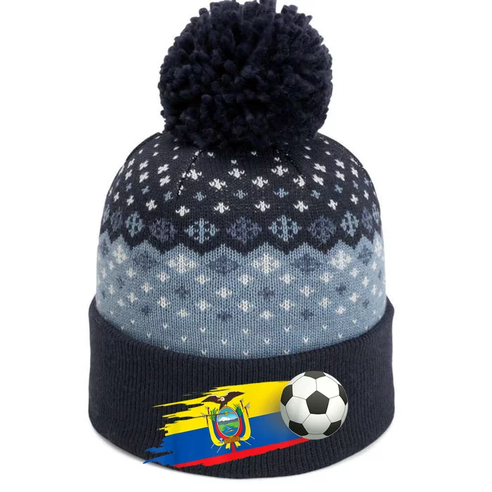 Ecuador Soccer Ball Ecuador Flag Jersey - Ecuador Football The Baniff Cuffed Pom Beanie