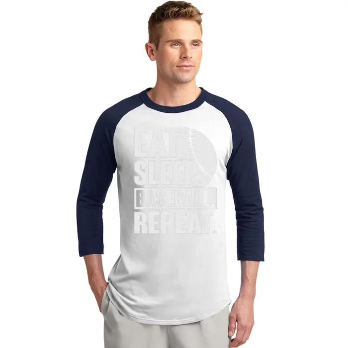 Eat Sleep Baseball Repeat Baseball Player Funny Baseball Baseball Sleeve Shirt