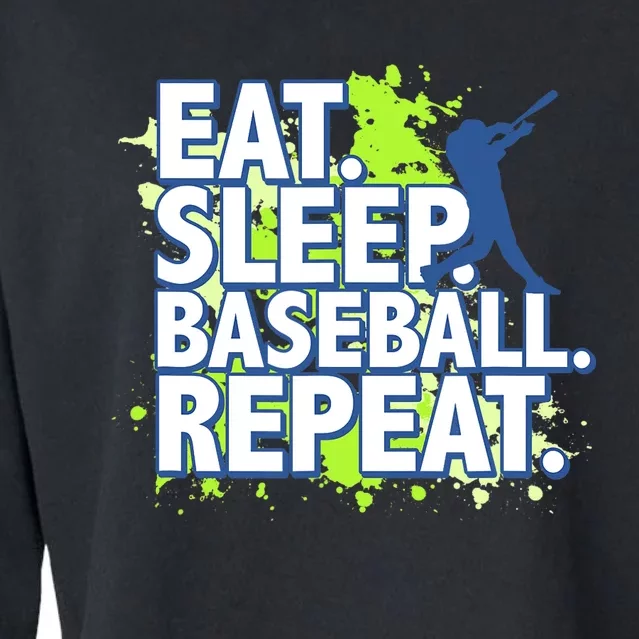 Eat Sleep Baseball Repeat Cropped Pullover Crew