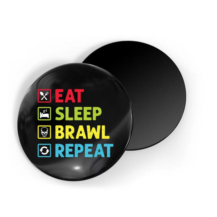 Eat Sleep Brawl Repeat Funny Video Gamer Gaming Magnet