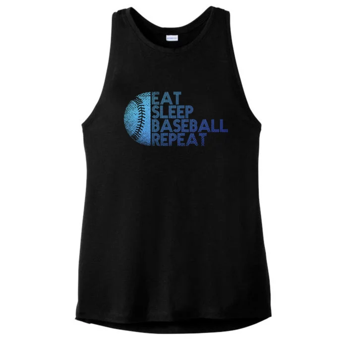 Eat Sleep Baseball Repeat Baseball Player Funny Baseball Gift Ladies Tri-Blend Wicking Tank