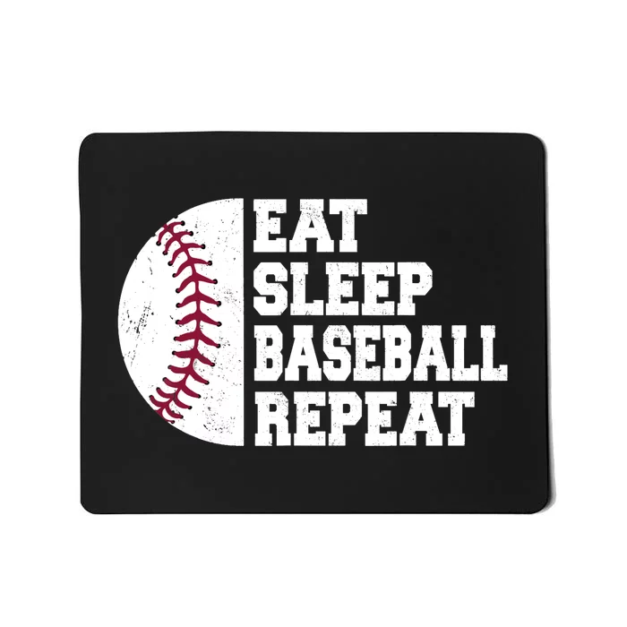 Eat Sleep Baseball Repeat Baseball Player Funny Baseball Mousepad