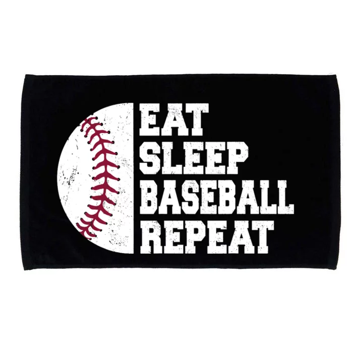 Eat Sleep Baseball Repeat Baseball Player Funny Baseball Microfiber Hand Towel