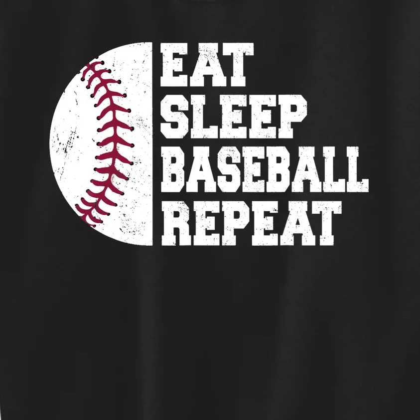 Eat Sleep Baseball Repeat Baseball Player Funny Baseball Kids Sweatshirt