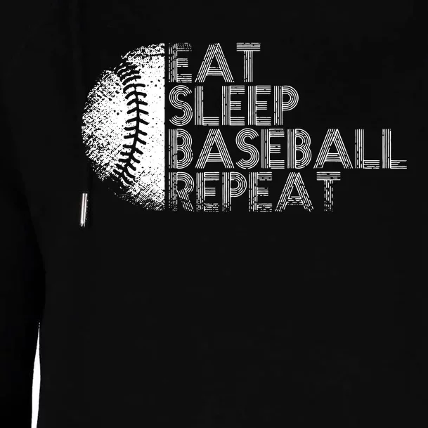 Eat Sleep Baseball Repeat Baseball Player Funny Baseball Womens Funnel Neck Pullover Hood