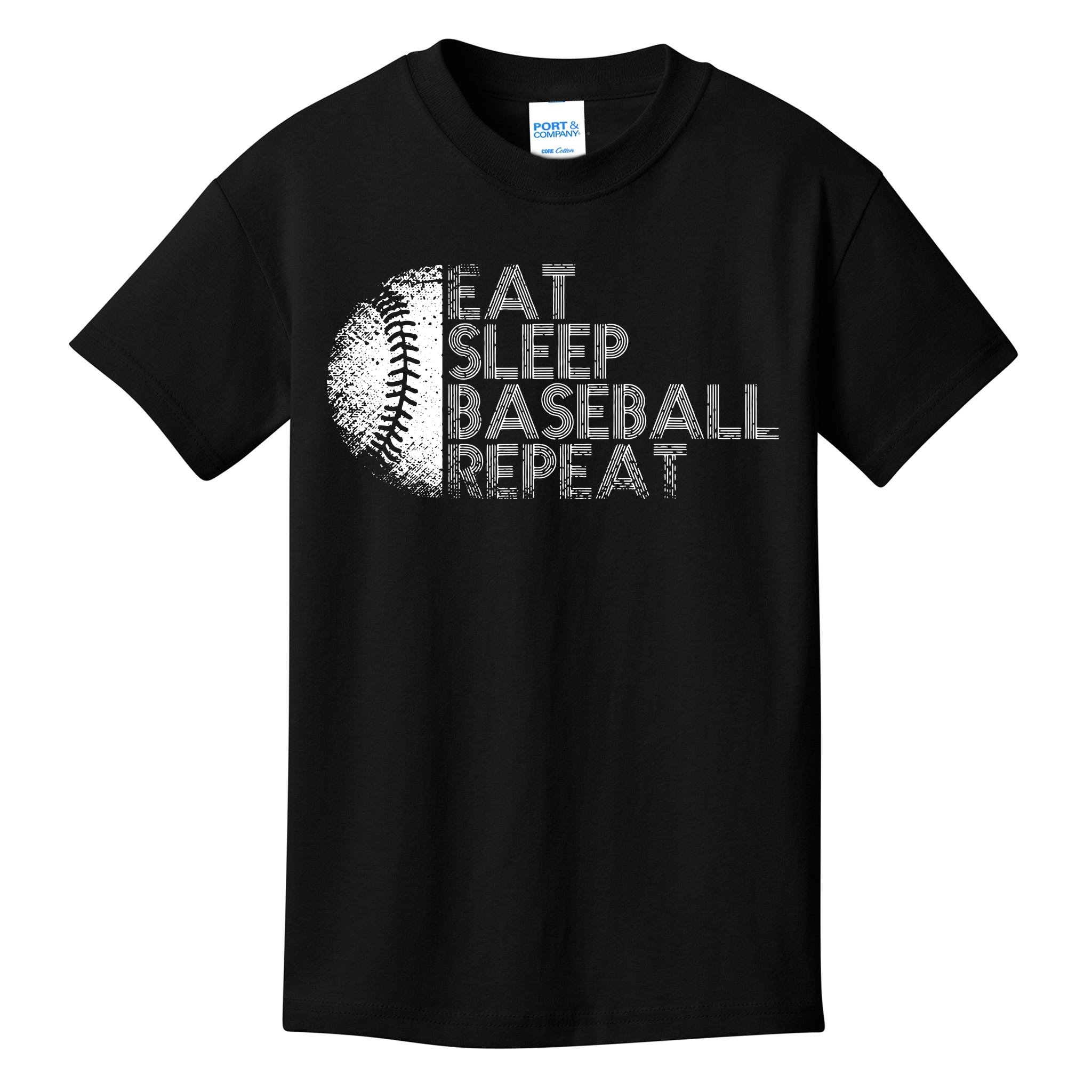 Eat Sleep Baseball Repeat Baseball Player Funny Baseball Shirt