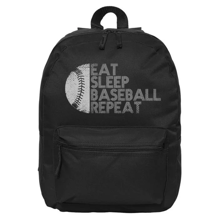 Eat Sleep Baseball Repeat Baseball Player Funny Baseball 16 in Basic Backpack