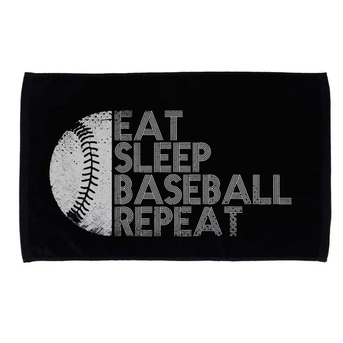 Eat Sleep Baseball Repeat Baseball Player Funny Baseball Microfiber Hand Towel