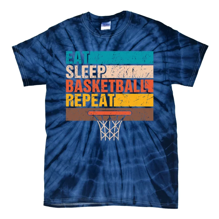 Eat. Sleep. Basketball. Repeat. Basketball Youths Bball Tie-Dye T-Shirt