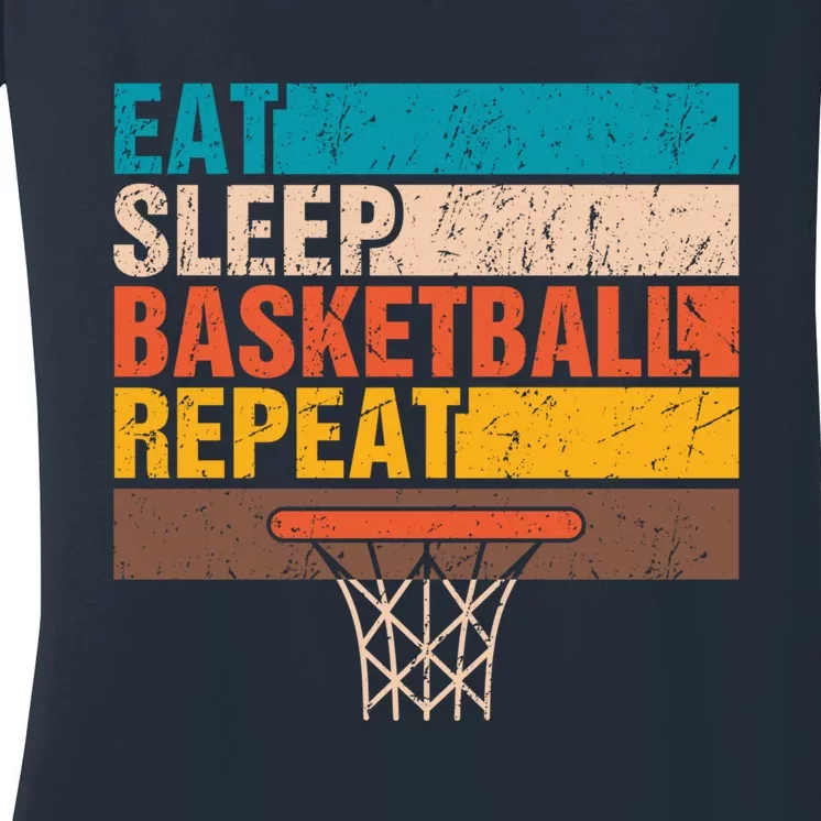 Eat. Sleep. Basketball. Repeat. Basketball Youths Bball Women's V-Neck T-Shirt