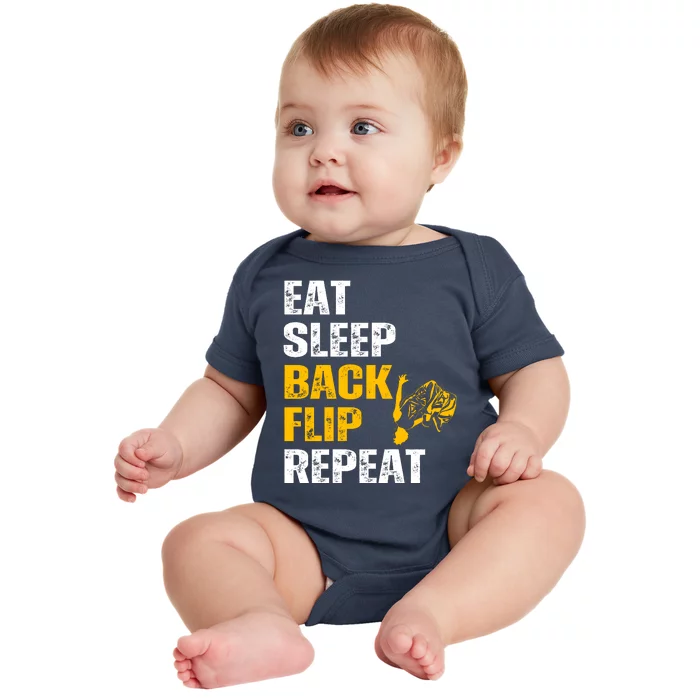 Eat Sleep Back Flip Repeat Acrobat Gymnastics Gift Baby Bodysuit