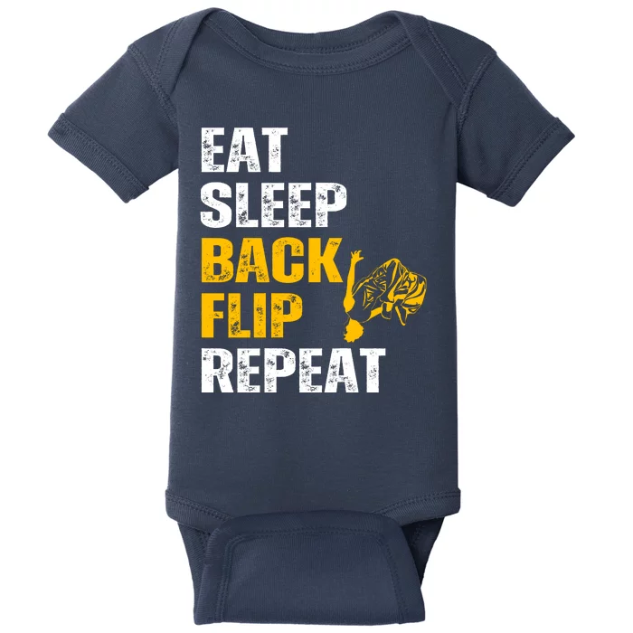 Eat Sleep Back Flip Repeat Acrobat Gymnastics Gift Baby Bodysuit