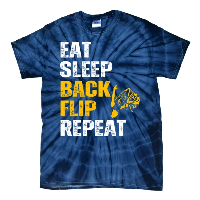 Eat Sleep Back Flip Repeat Acrobat Gymnastics Gift Tie-Dye T-Shirt