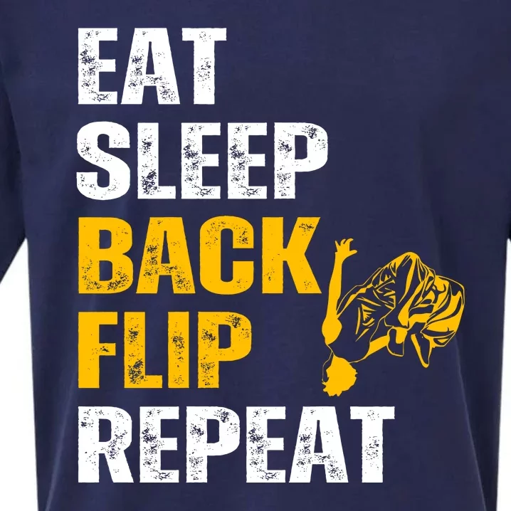 Eat Sleep Back Flip Repeat Acrobat Gymnastics Gift Sueded Cloud Jersey T-Shirt