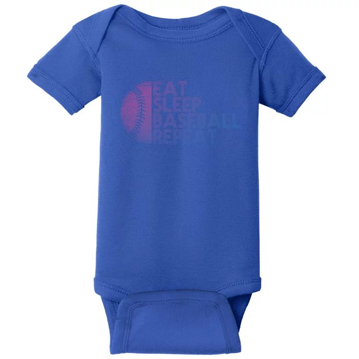 Eat Sleep Baseball Repeat Baseball Player Funny Baseball Gift Baby Bodysuit