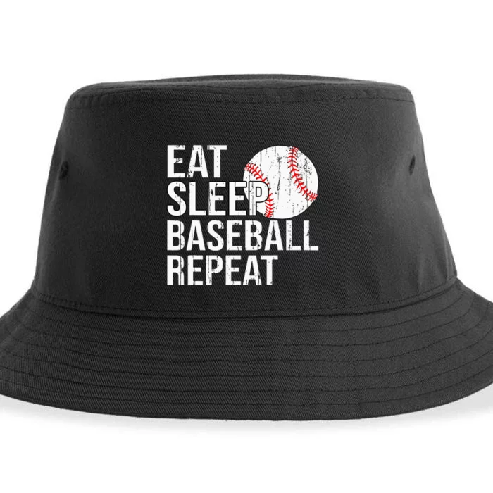 Eat Sleep Baseball Repeat Gifts For Fathers Day Sustainable Bucket Hat