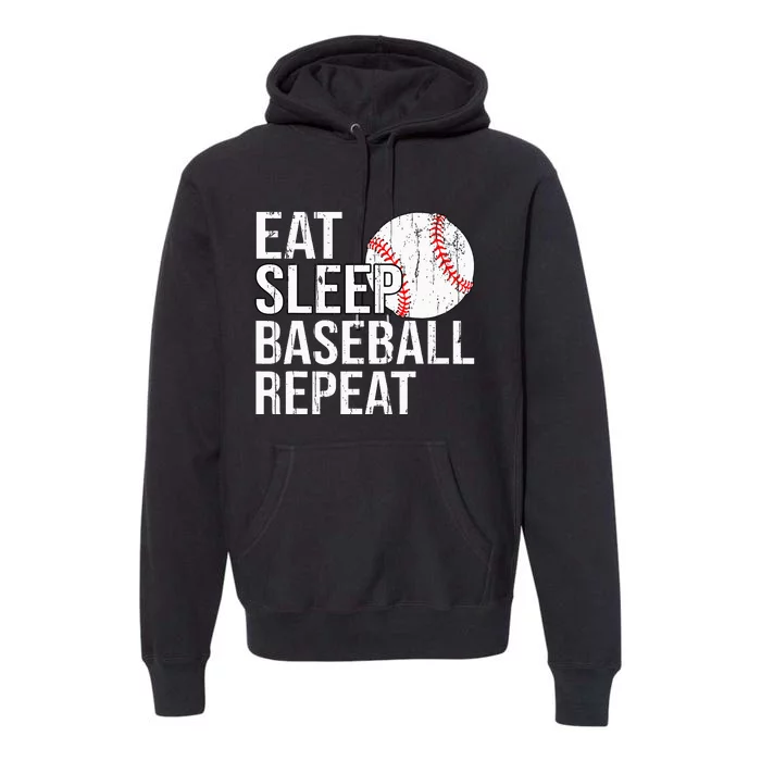 Eat Sleep Baseball Repeat Gifts For Fathers Day Premium Hoodie