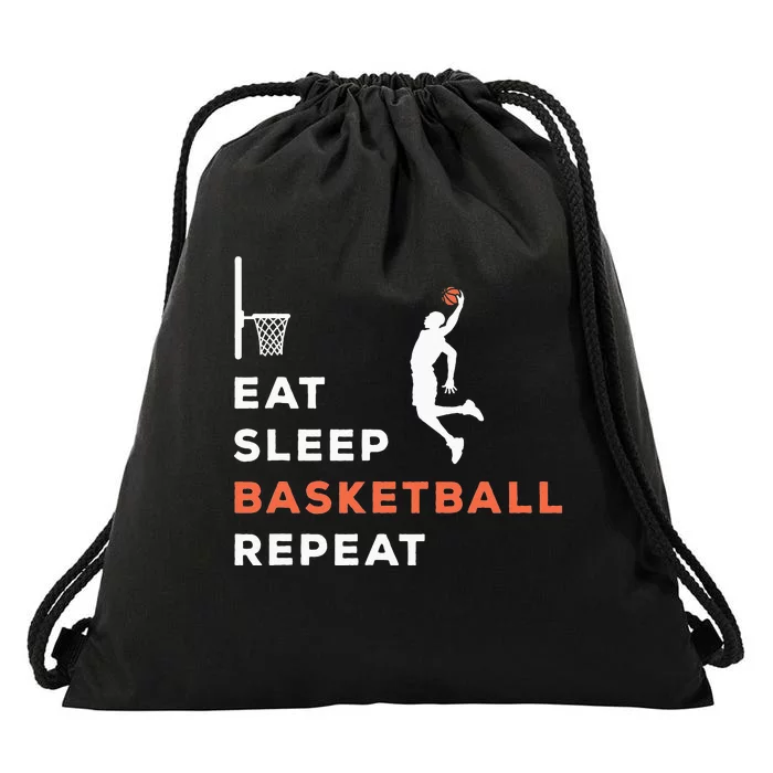 Eat Sleep Basketball Repeat Player Coach Hooper Drawstring Bag