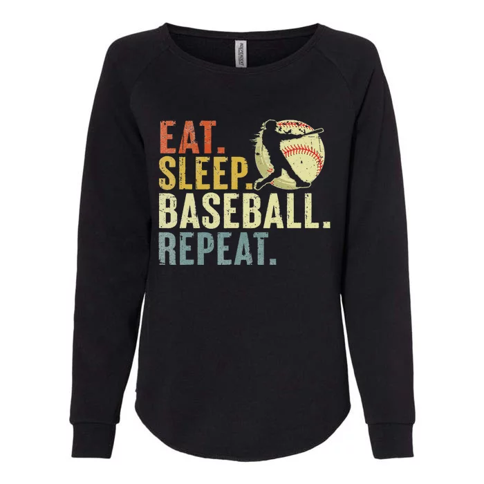 Eat Sleep Baseball Repeat Funny Baseball Lover Player Womens California Wash Sweatshirt