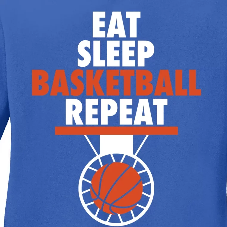 Eat Sleep Basketball Repeat Cool Basketball Sport Player Tee Gift Ladies Long Sleeve Shirt