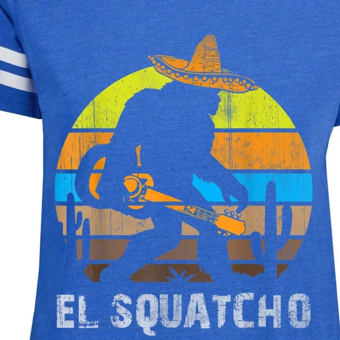 El Squatcho Bigfoot Sasquatch Enza Ladies Jersey Football T-Shirt