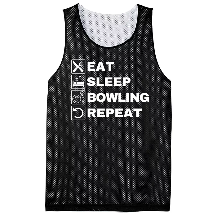 Eat Sleep Bowling Repeat Lucky Bowling Funny Bowling Lucky Bowler Eat Sleep Mesh Reversible Basketball Jersey Tank