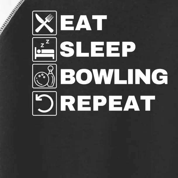 Eat Sleep Bowling Repeat Lucky Bowling Funny Bowling Lucky Bowler Eat Sleep Toddler Fine Jersey T-Shirt