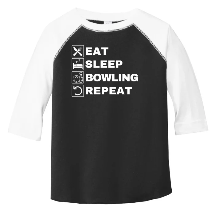 Eat Sleep Bowling Repeat Lucky Bowling Funny Bowling Lucky Bowler Eat Sleep Toddler Fine Jersey T-Shirt